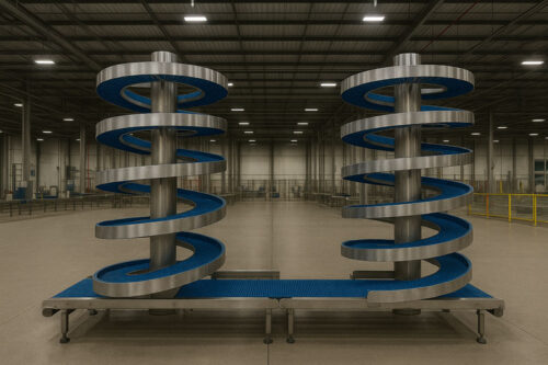 2 spiral conveyors